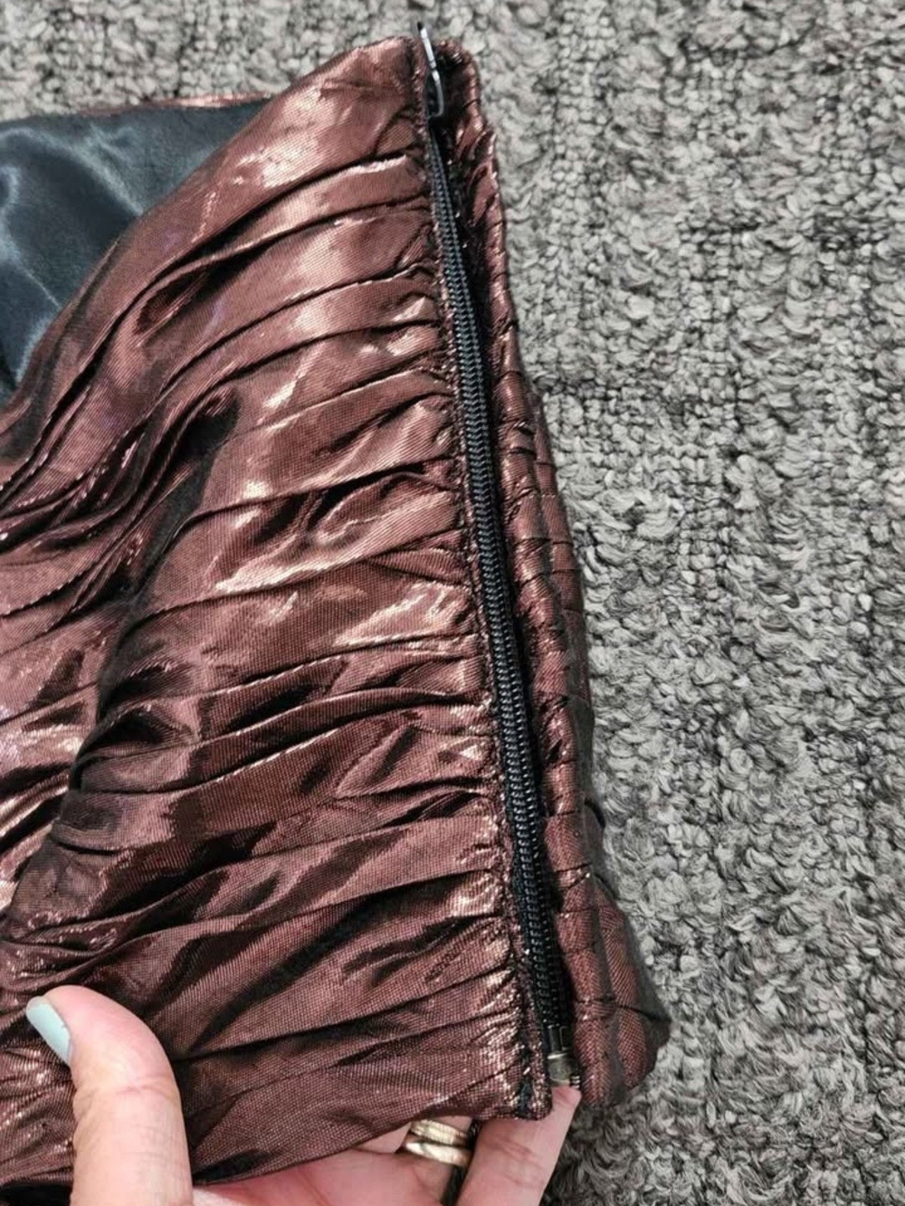 Lida Baday Metallic Bronze Twist Ruched Tube Top - Picture 6 of 8